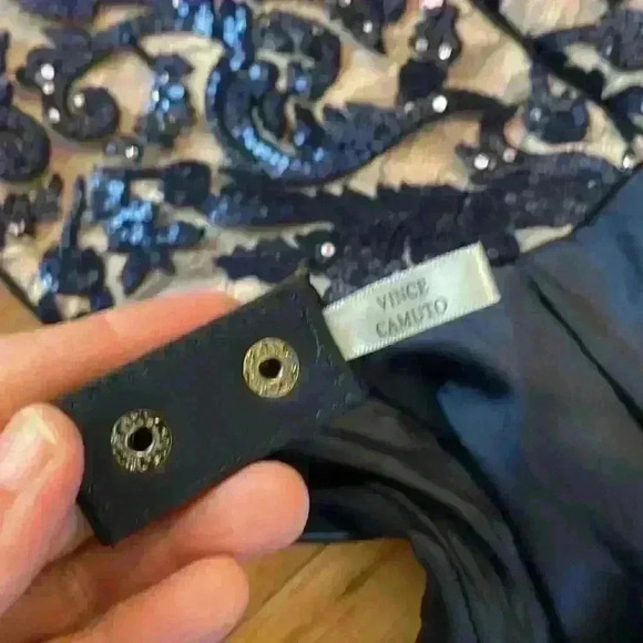 Vince Camuto, navy ball gown, size 4 - Picture 8 of 13